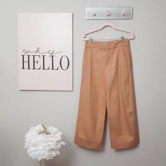 NWT Club Monaco sand wide leg flare cotton pants, 4 - Picture 6 of 8